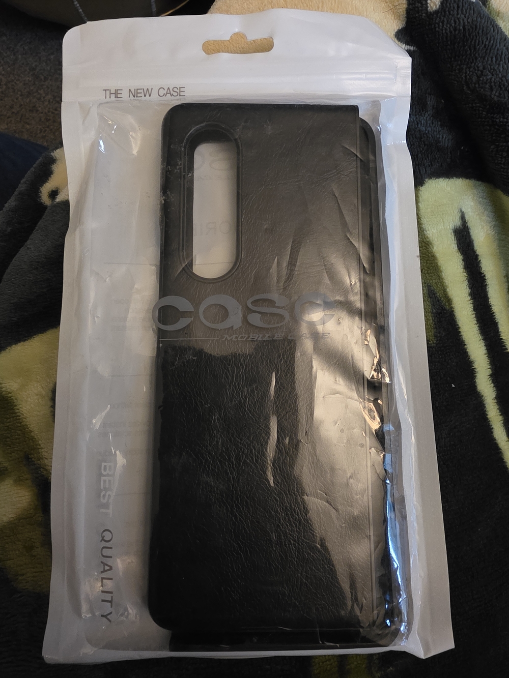 Samsung Galaxy Z Fold 3 Black Leather-Style Phone Case - Unbranded